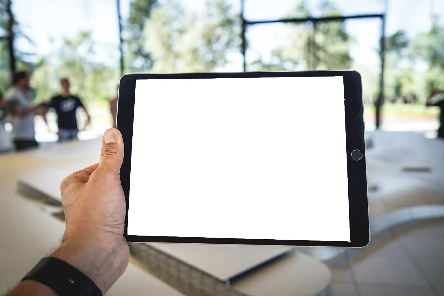 iPad with transparent screen